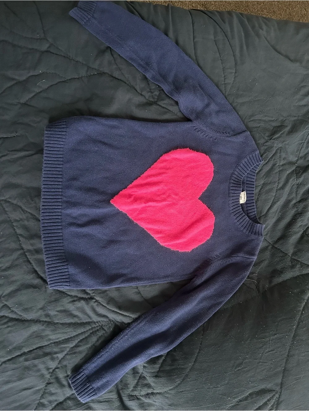 Carter's Navy Long Sleeve Sweater with Pink Heart